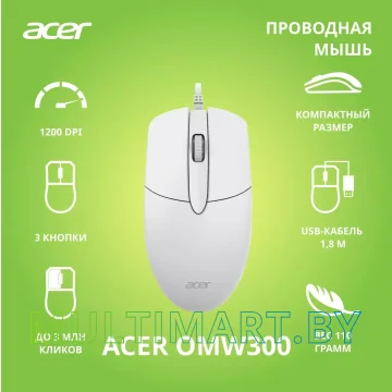 Мышь Acer OMW300 (белый) картинка 2